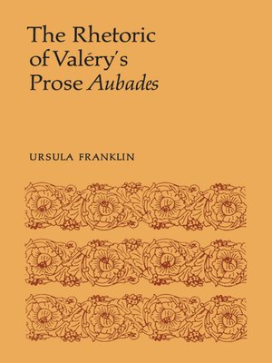 cover image of The Rhetoric of Valéry's Prose Aubades
